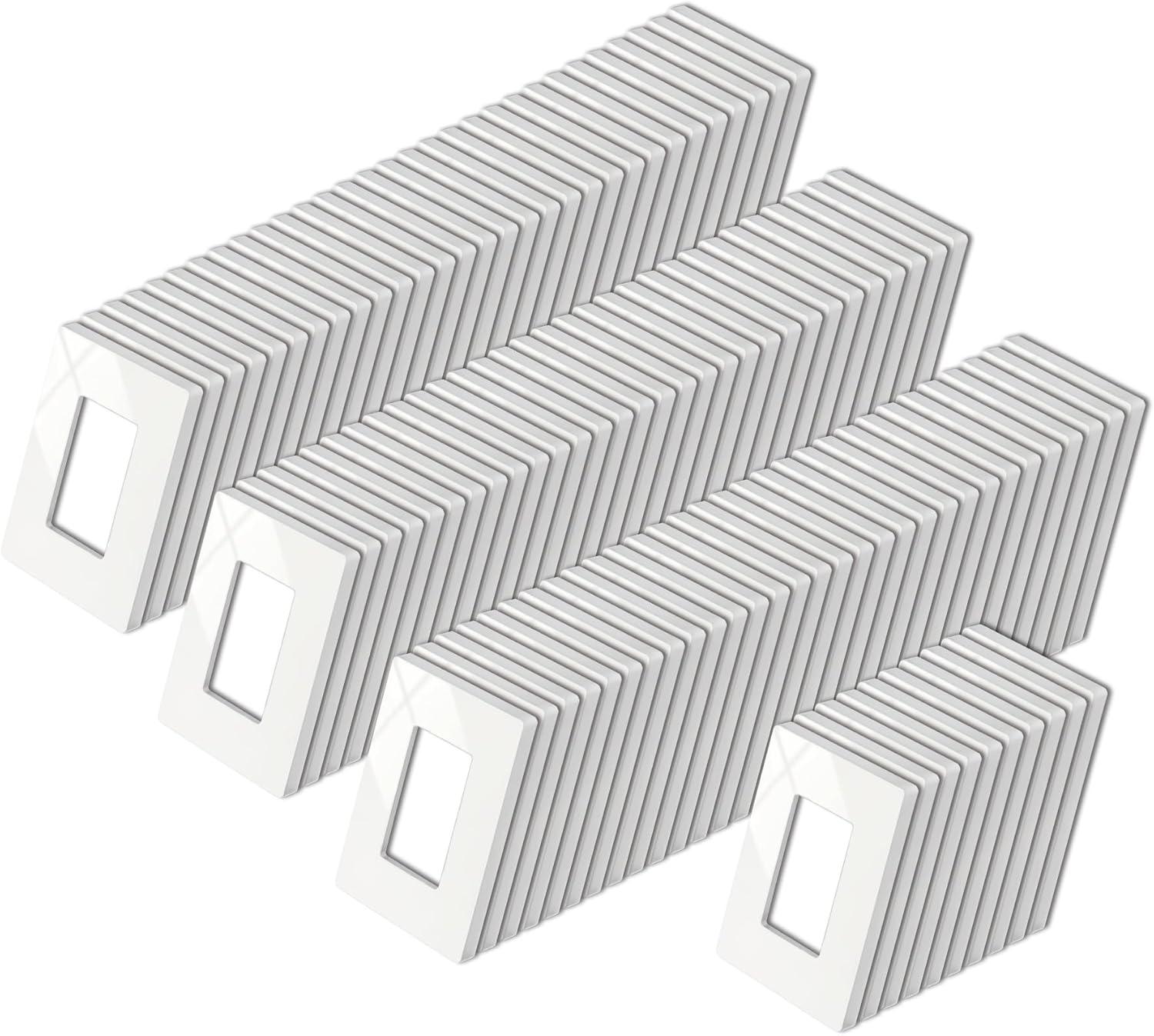 image100 Pack BESTTEN 1Gang Screwless Wall Plate Decorator Outlet Cover USWP4 Glossy White Faceplate for Light Switch Dimmer USB GFCI ReceptacleGloss Off White