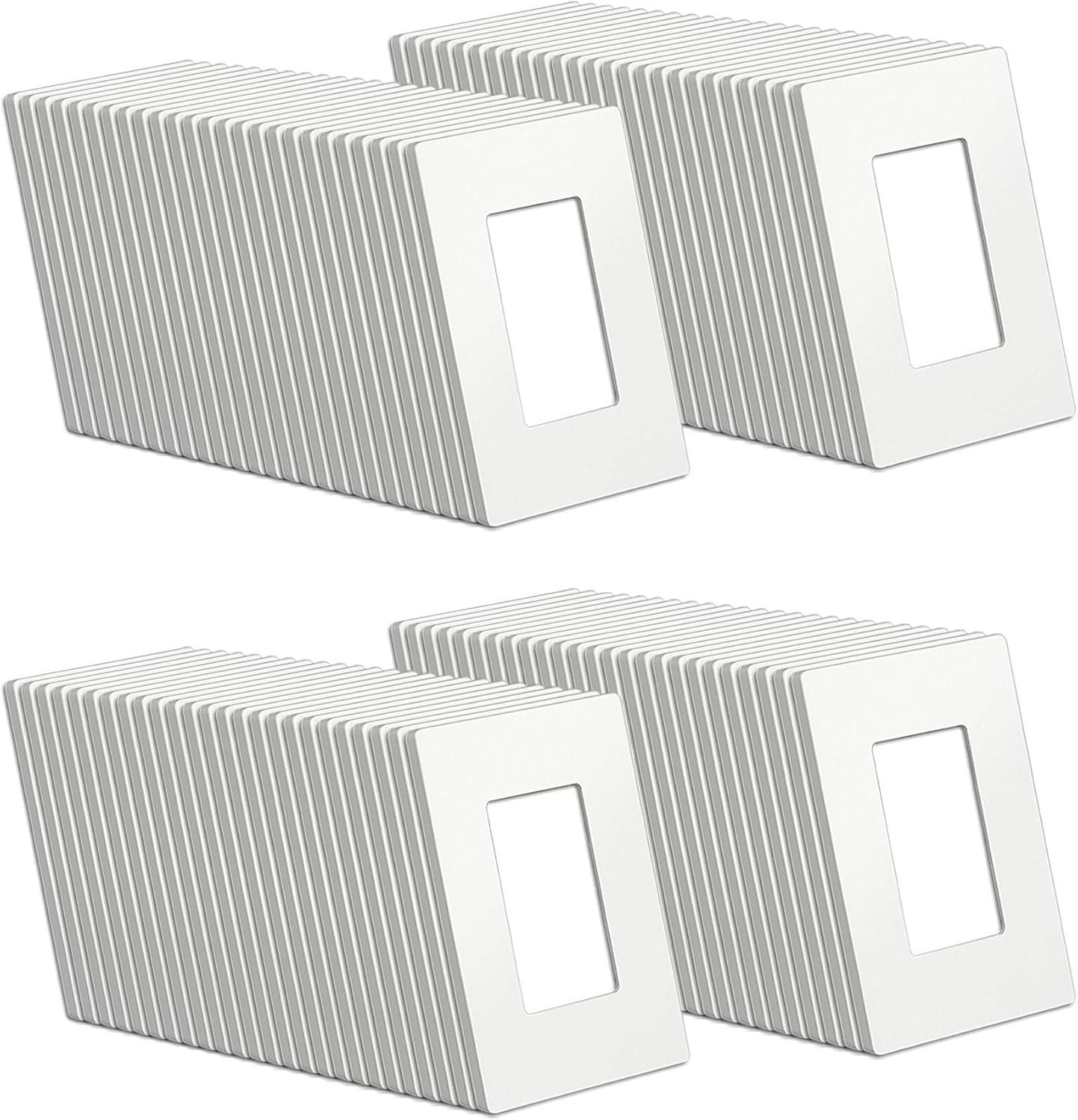 image100 Pack BESTTEN 1Gang Screwless Wall Plate Decorator Outlet Cover USWP4 Glossy White Faceplate for Light Switch Dimmer USB GFCI ReceptacleMatte Off White