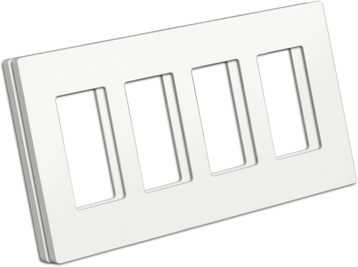 image100 Pack BESTTEN 1Gang Screwless Wall Plate Decorator Outlet Cover USWP4 Glossy White Faceplate for Light Switch Dimmer USB GFCI ReceptacleMatte Off White