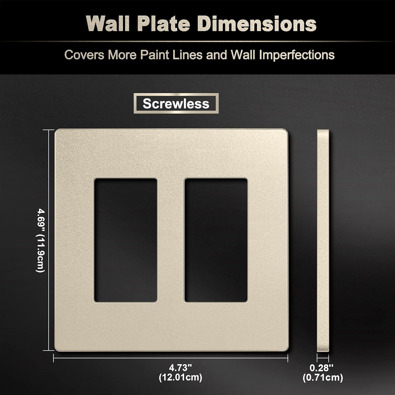 image2Gang Champagne Gold Screwless Wall Plate