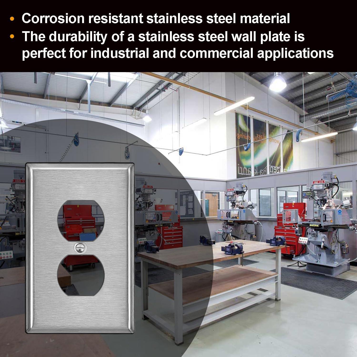 image5 Pack BESTTEN 1Gang Midsize Blank Metal Wall Plate Midway No Device Metal Outlet Cover Durable Corrosion Resistant H486 x W312 Brushed Finish Silver10