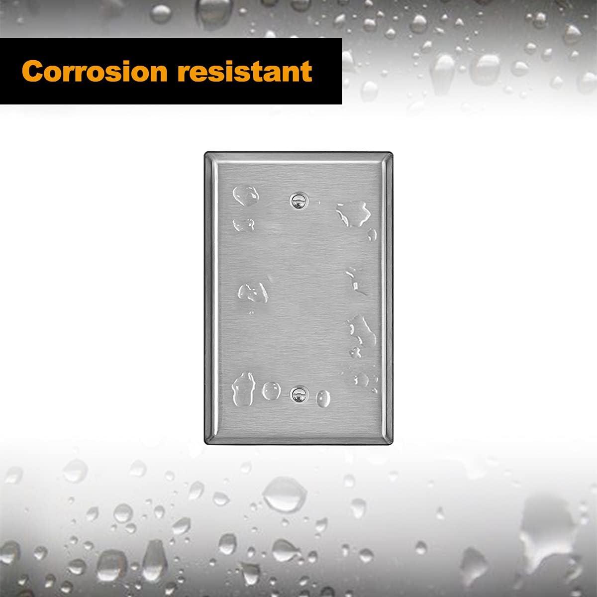 image5 Pack BESTTEN 1Gang Midsize Blank Metal Wall Plate Midway No Device Metal Outlet Cover Durable Corrosion Resistant H486 x W312 Brushed Finish Silver5