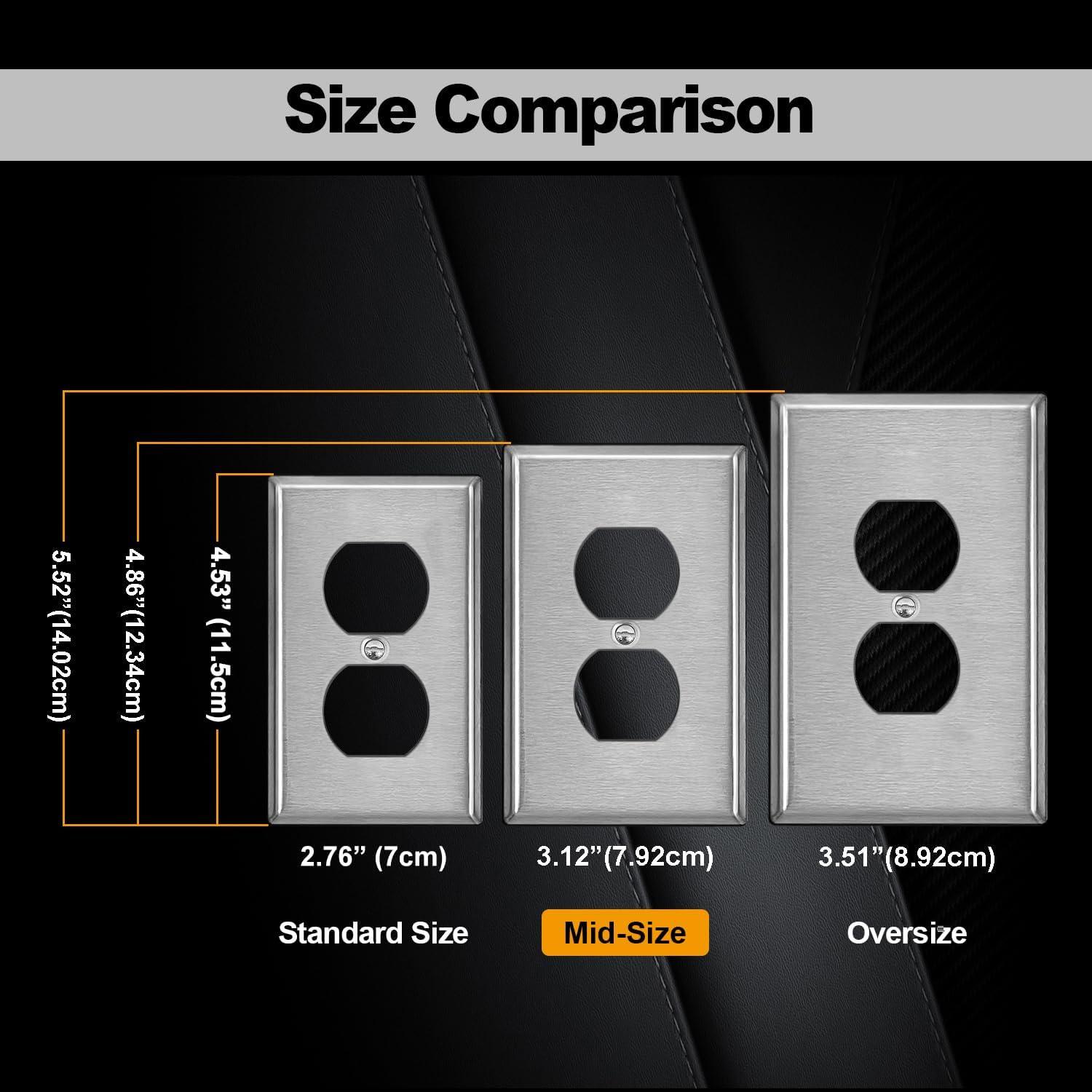 image5 Pack BESTTEN 1Gang Midsize Blank Metal Wall Plate Midway No Device Metal Outlet Cover Durable Corrosion Resistant H486 x W312 Brushed Finish Silver6