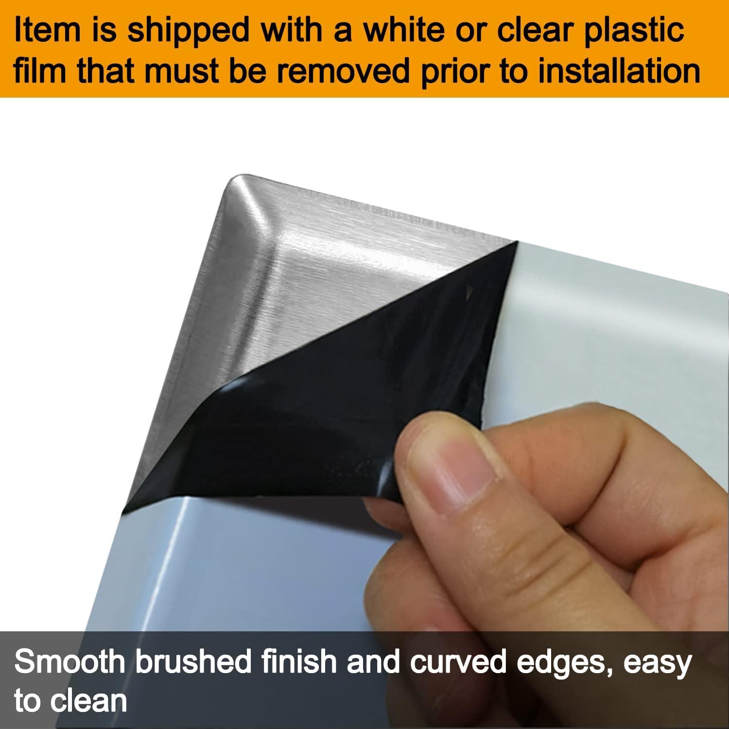 image5 Pack BESTTEN 1Gang OverSize Duplex Metal Wall Plate with Protective Film Jumbo Receptacle Outlet Cover CorrosionResistant Stainless Steel Wall Plate Brushed Finish Silver10