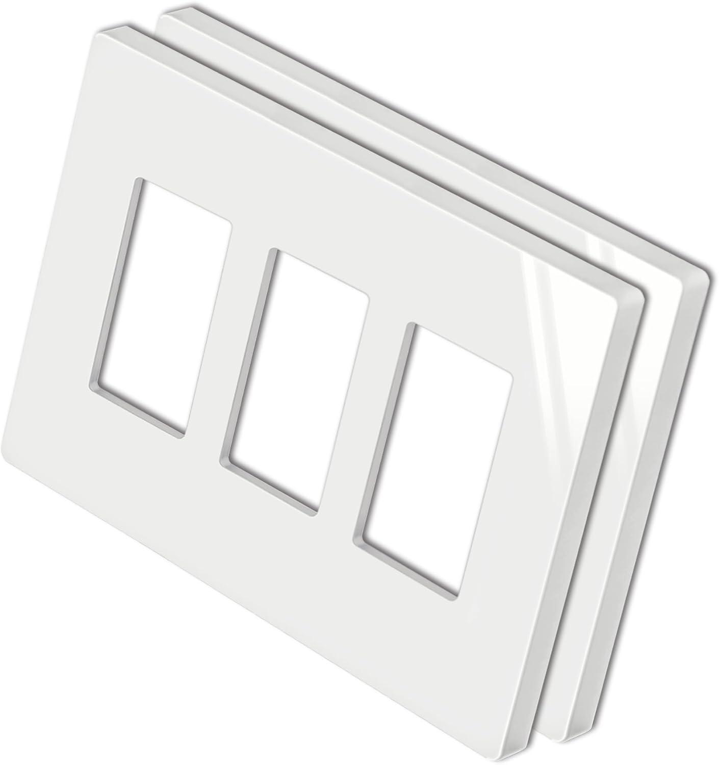 imageBESTTEN 1 Pack 1 Gang Screwless Decorative Wall Plate USWP4 Glossy Off White Decorator Outlet Cover for Light Switch Dimmer GFCI USB Receptacle H469 x W291Mid Size Off White