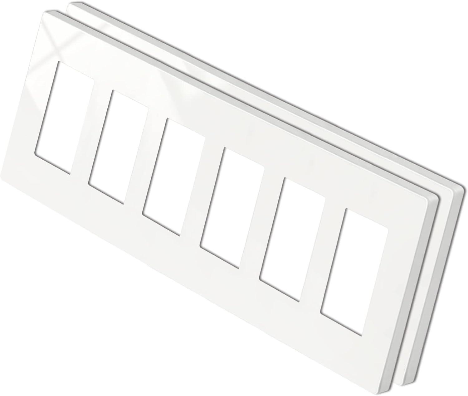 imageBESTTEN 1 Pack 1 Gang Screwless Decorative Wall Plate USWP4 Glossy Off White Decorator Outlet Cover for Light Switch Dimmer GFCI USB Receptacle H469 x W291Standard Size Off White