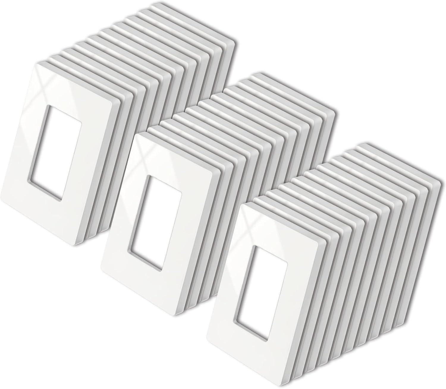 imageBESTTEN 1 Pack 1 Gang Screwless Decorative Wall Plate USWP4 Glossy Off White Decorator Outlet Cover for Light Switch Dimmer GFCI USB Receptacle H469 x W291Standard Size Off White