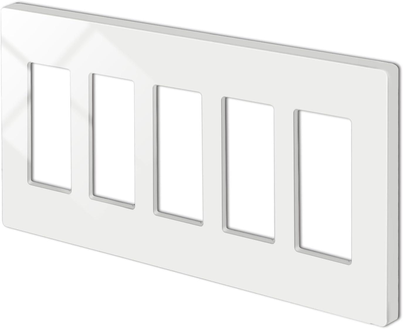 imageBESTTEN 1 Pack 1 Gang Screwless Decorative Wall Plate USWP4 Glossy Off White Decorator Outlet Cover for Light Switch Dimmer GFCI USB Receptacle H469 x W291Standard Size Off White