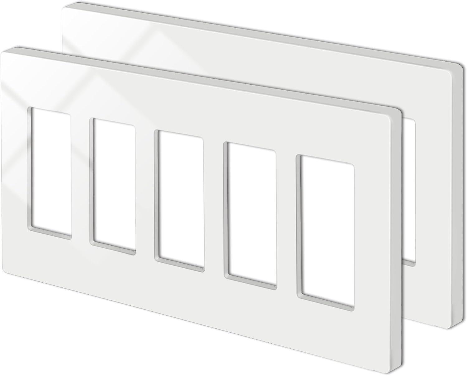 imageBESTTEN 1 Pack 1 Gang Screwless Decorative Wall Plate USWP4 Glossy Off White Decorator Outlet Cover for Light Switch Dimmer GFCI USB Receptacle H469 x W291Standard Size Off White