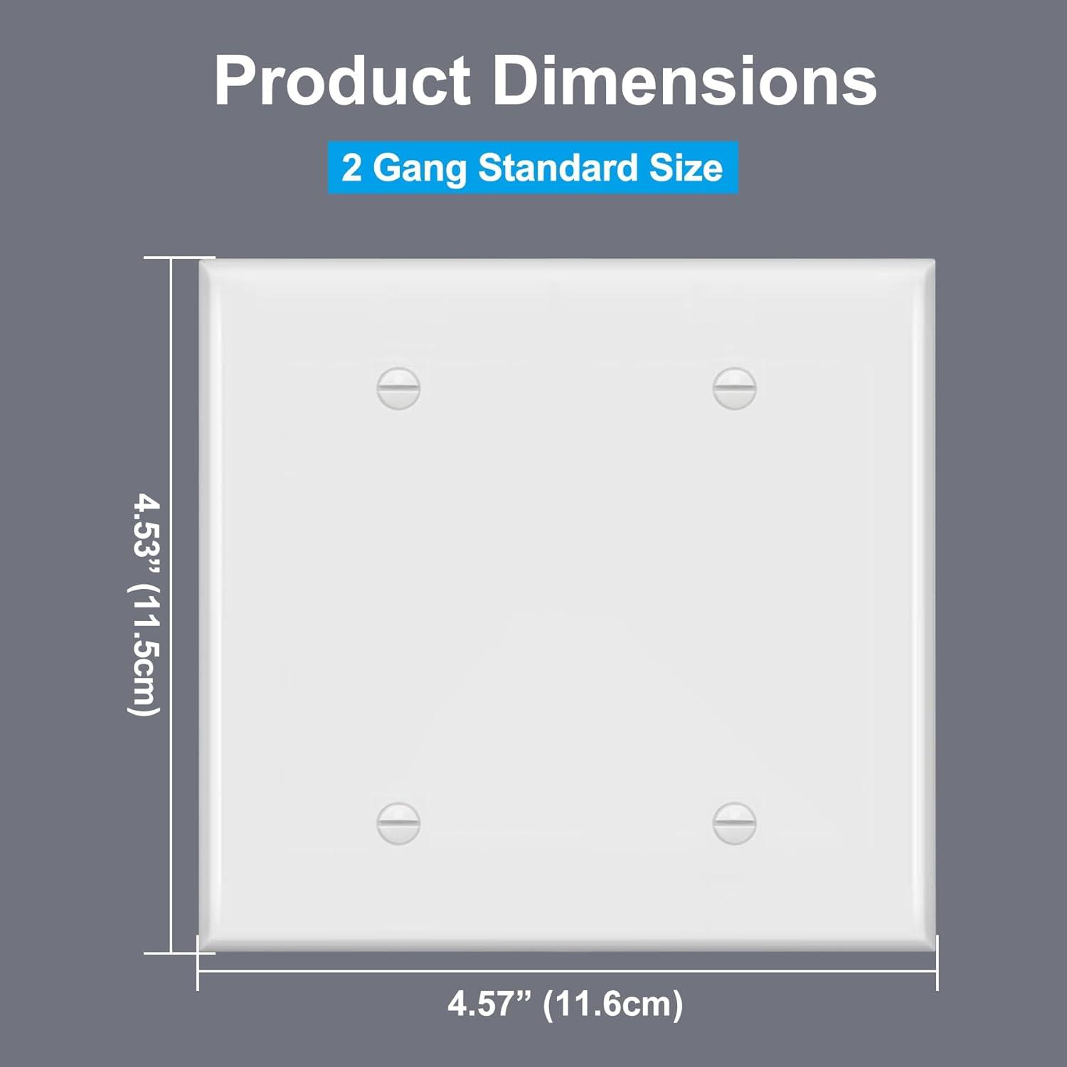 imageBESTTEN 10 Pack 1Gang No Device Blank Wall Plate Standard Size H453 x W276 Unbreakable Polycarbonate Thermoplastic Outlet Cover UL Listed WhiteGloss White