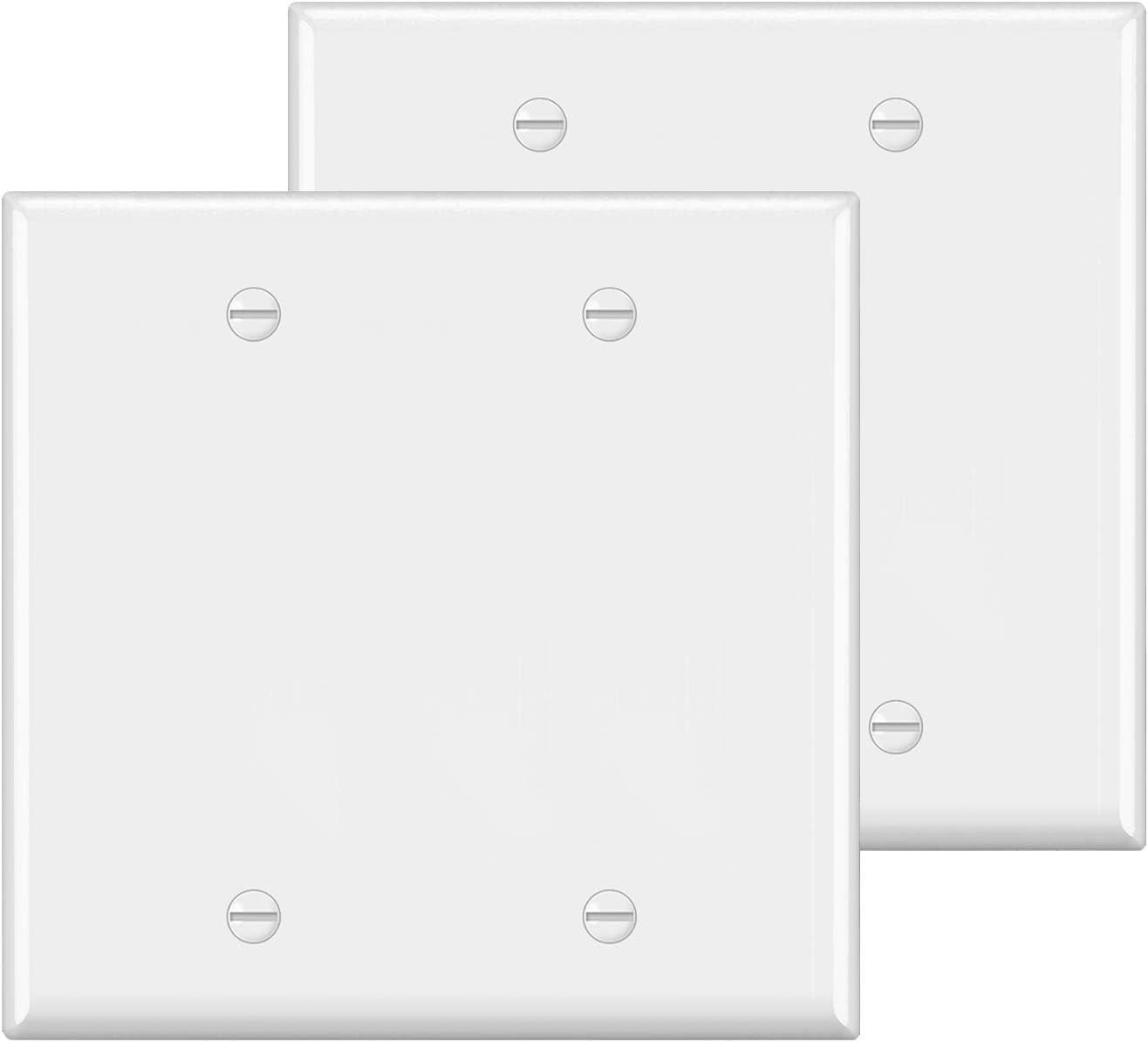 imageBESTTEN 10 Pack 1Gang No Device Blank Wall Plate Standard Size H453 x W276 Unbreakable Polycarbonate Thermoplastic Outlet Cover UL Listed WhiteGloss White