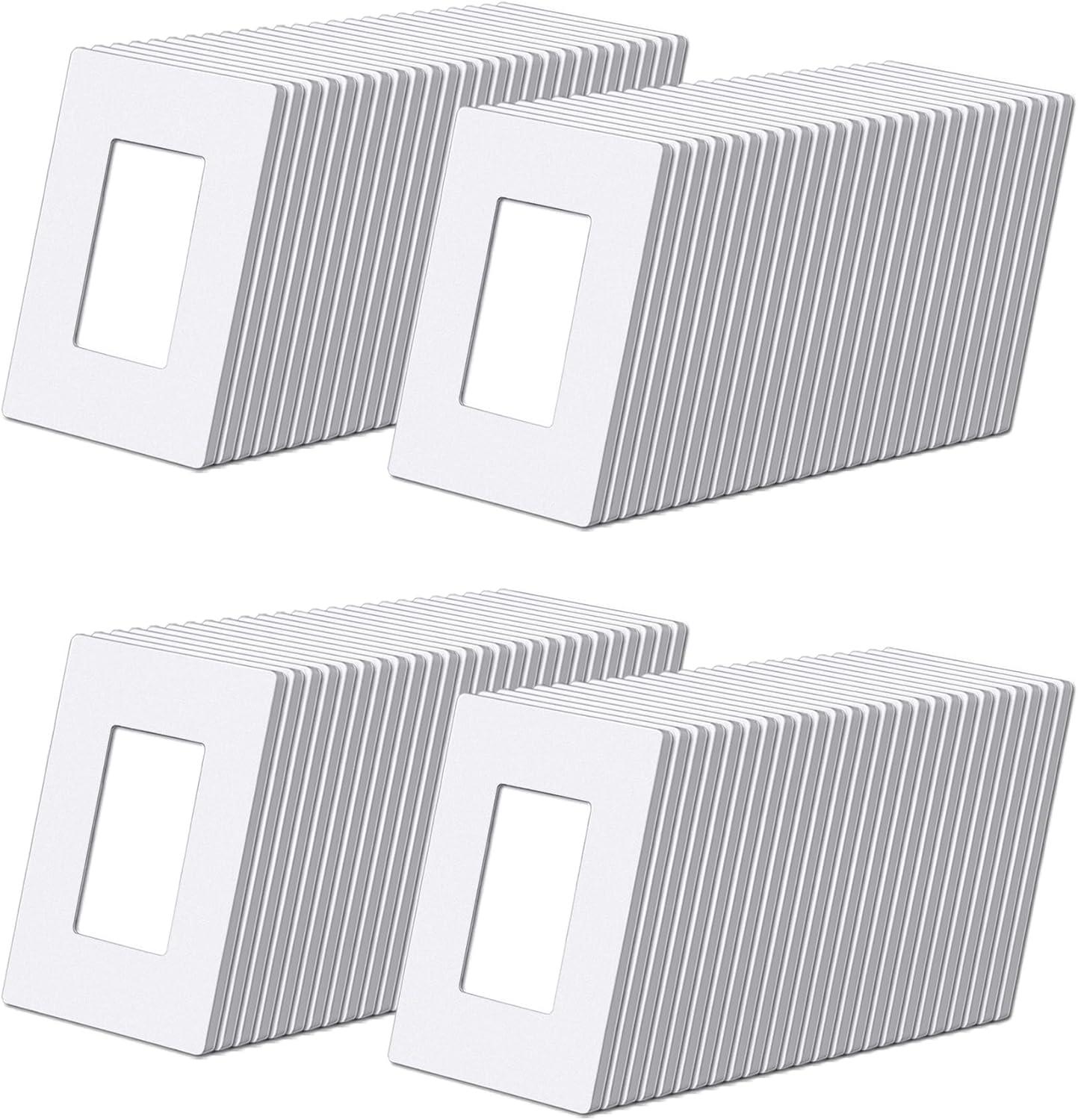 imageBESTTEN 2 Pack 3Gang Silver Screwless Wall Plate Decorator Switch Plate Outlet Cover Signature Collection USWP8 Series H469 x W654 for Dimmer ReceptacleMatte Snow White