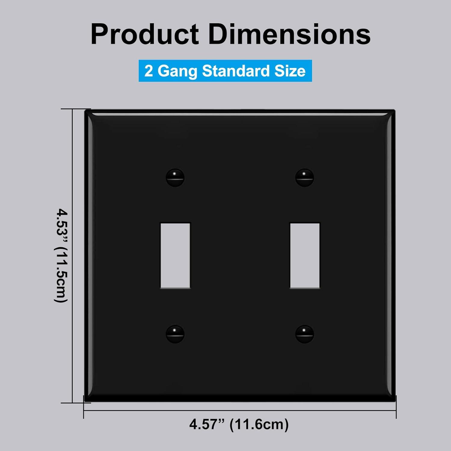 imageBESTTEN 2 Pack 3Gang Toggle Wall Plate Unbreakable Polycarbonate Toggle Light Switch Cover Standard Size UL Listed WhiteBlack