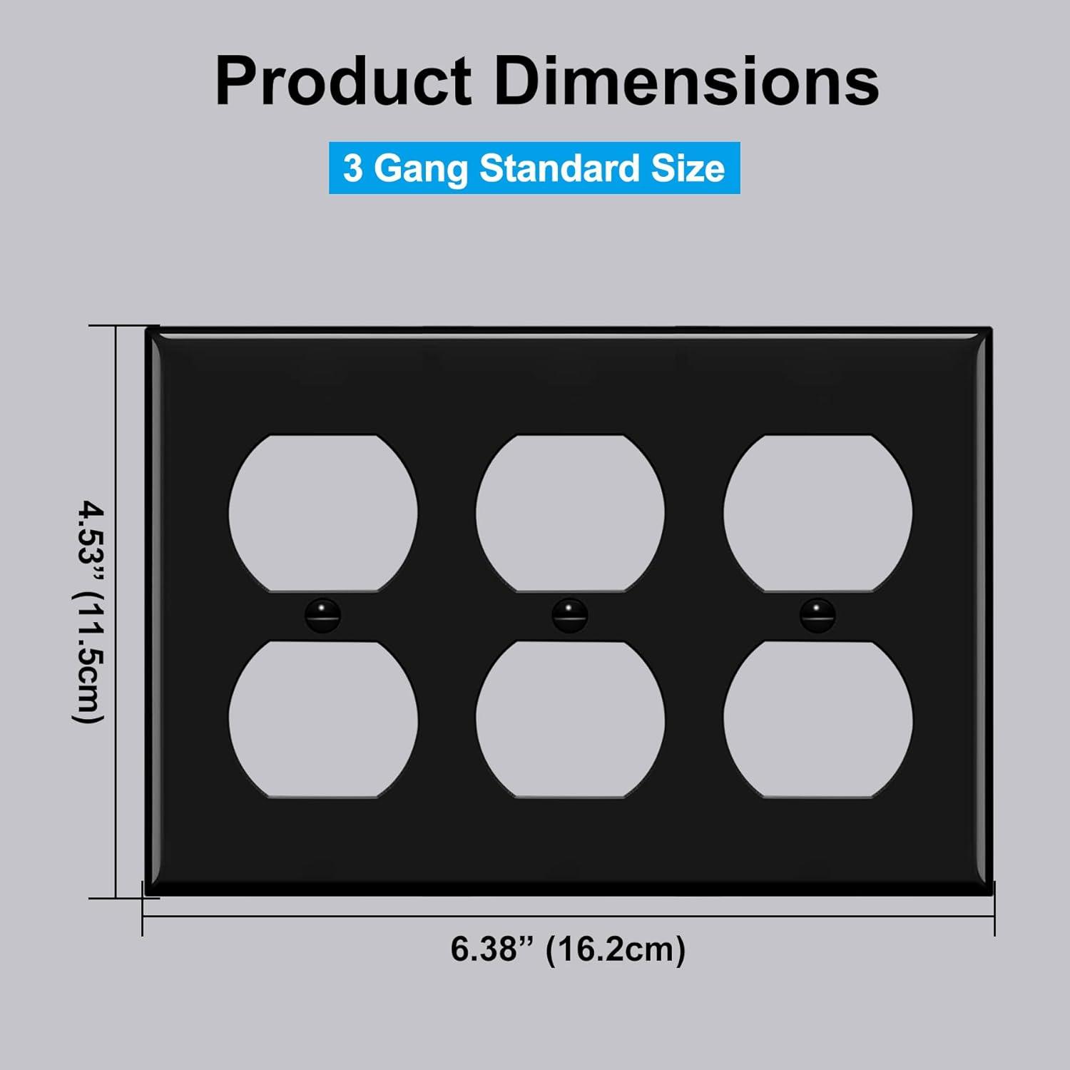 imageBESTTEN 20 Pack 1Gang Duplex Wall Plate Standard Size Unbreakable Polycarbonate Receptacle Outlet Cover and Switch Cover UL Listed WhiteBlack