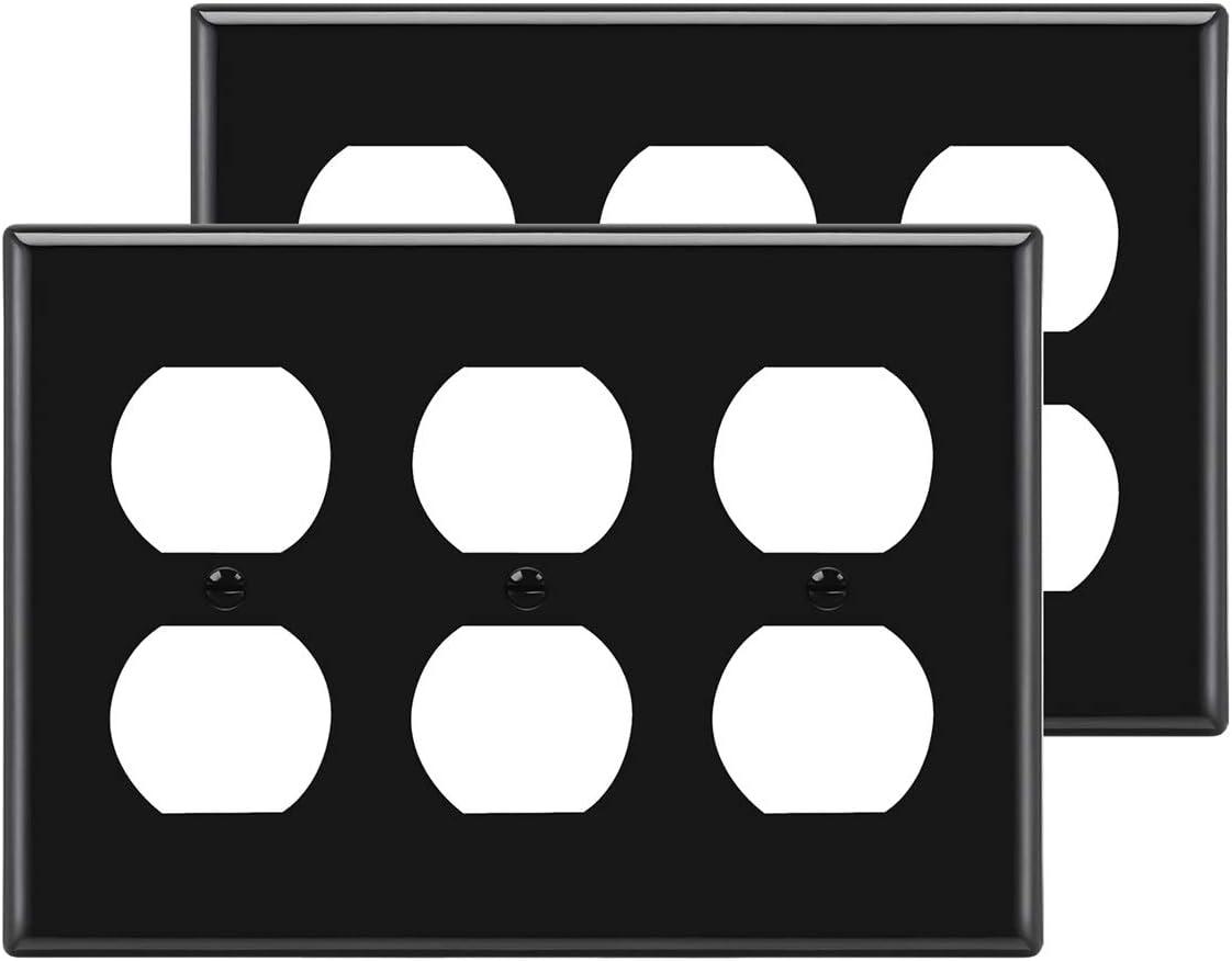 imageBESTTEN 20 Pack 1Gang Duplex Wall Plate Standard Size Unbreakable Polycarbonate Receptacle Outlet Cover and Switch Cover UL Listed WhiteBlack