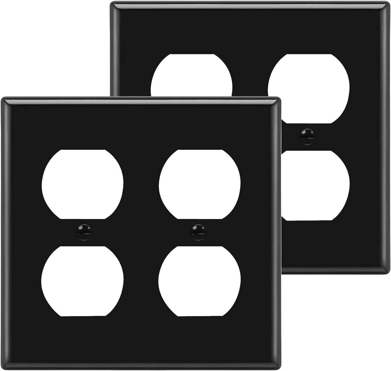 imageBESTTEN 20 Pack 1Gang Duplex Wall Plate Standard Size Unbreakable Polycarbonate Receptacle Outlet Cover and Switch Cover UL Listed WhiteBlack