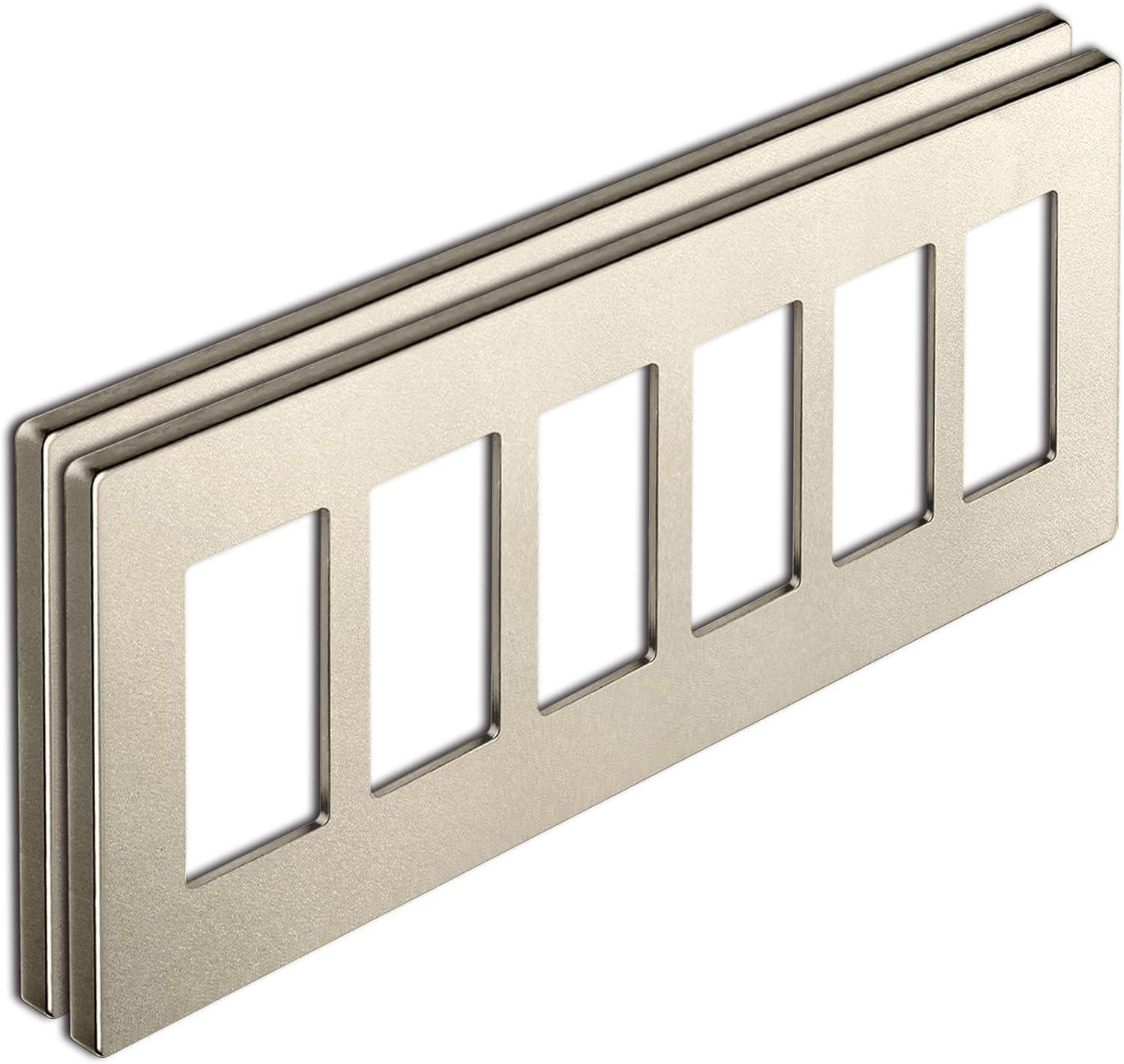 imageBESTTEN 5 Pack 3 Gang Brown Screwless Wall Plate Decorator Outlet Cover Switch Plate Signature Collection USWP8 Series H469 x W654Champagne Gold