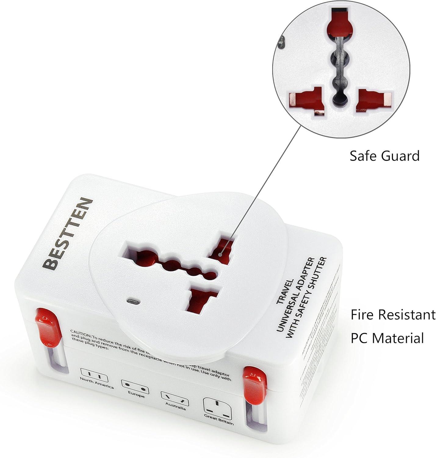 imageUniversal Travel Adapter International Socket and Plug with Tamper Resistant Protection for Europe US Canada Australia China Africa United KingdomUK