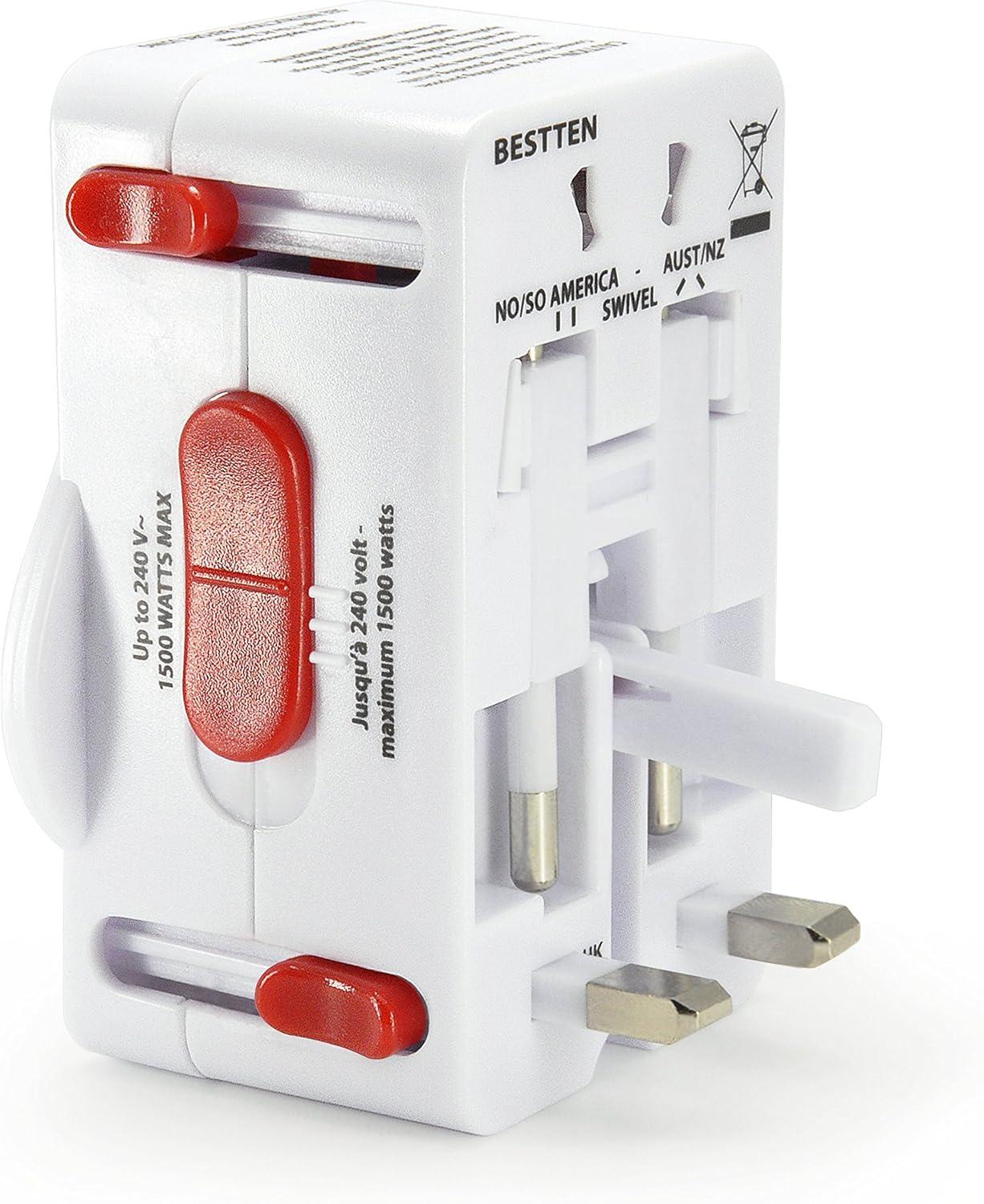 imageUniversal Travel Adapter International Socket and Plug with Tamper Resistant Protection for Europe US Canada Australia China Africa United KingdomUK