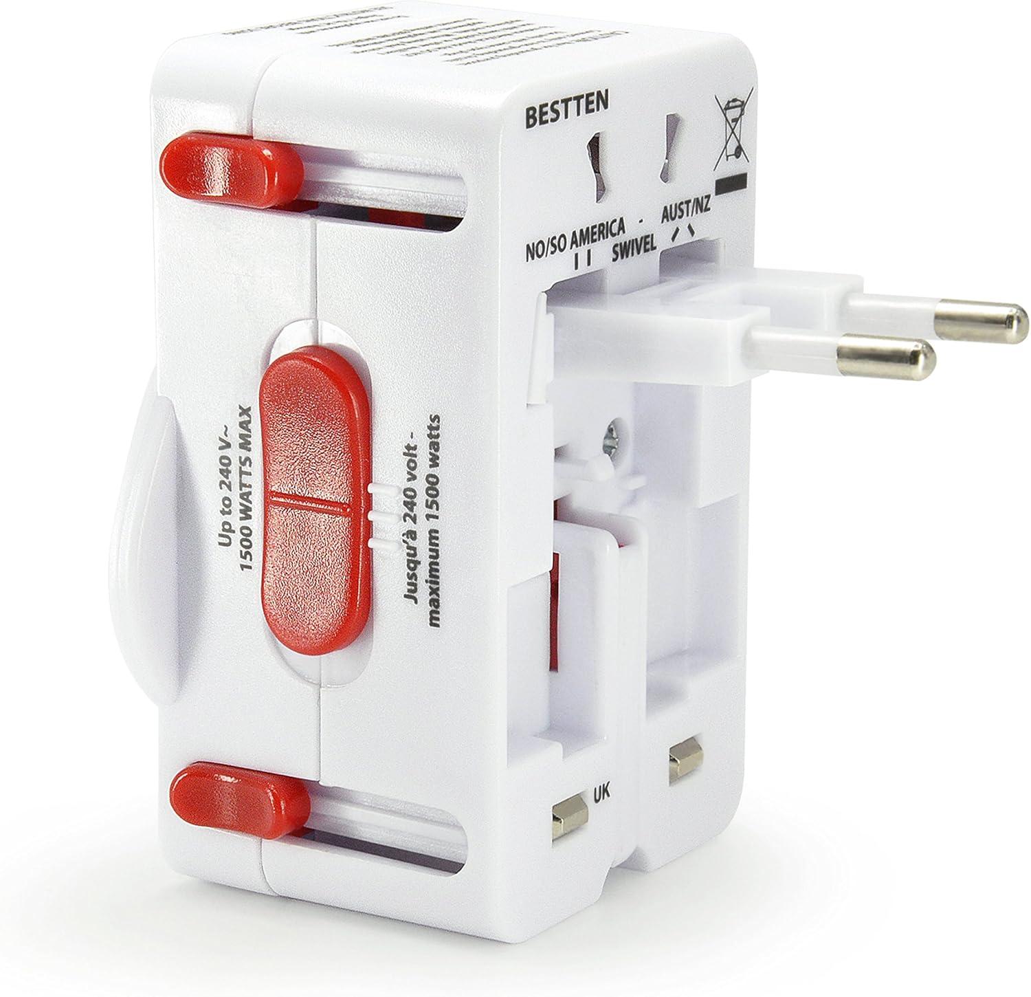 imageUniversal Travel Adapter International Socket and Plug with Tamper Resistant Protection for Europe US Canada Australia China Africa United KingdomUK