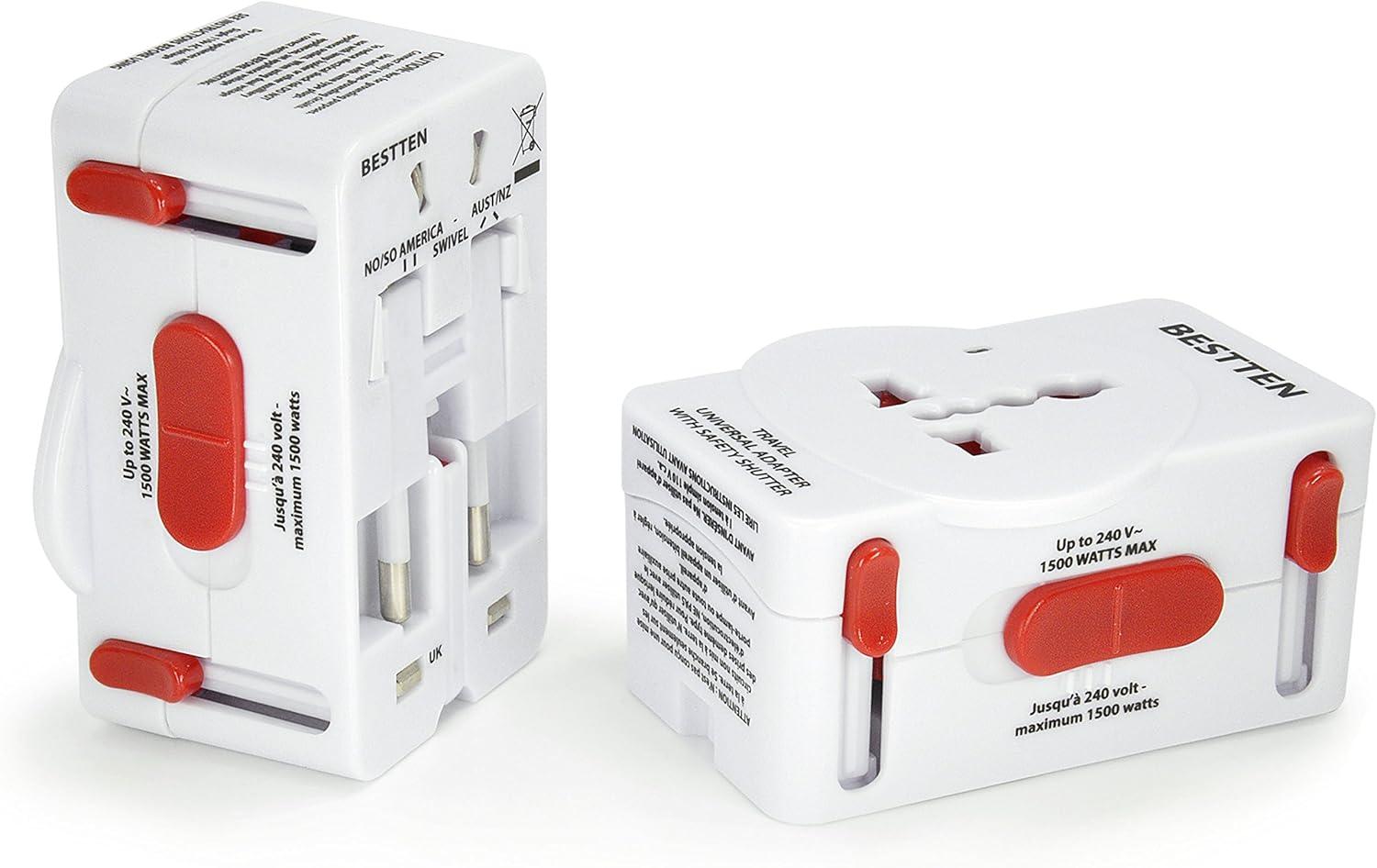 imageUniversal Travel Adapter International Socket and Plug with Tamper Resistant Protection for Europe US Canada Australia China Africa United KingdomUK