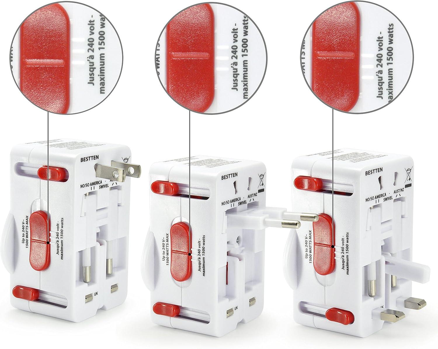 imageUniversal Travel Adapter International Socket and Plug with Tamper Resistant Protection for Europe US Canada Australia China Africa United KingdomUK