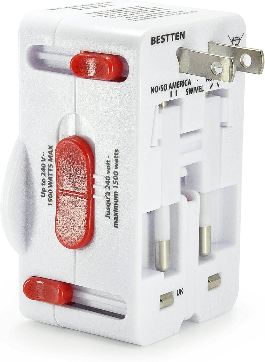 imageUniversal Travel Adapter International Socket and Plug with Tamper Resistant Protection for Europe US Canada Australia China Africa United KingdomUK