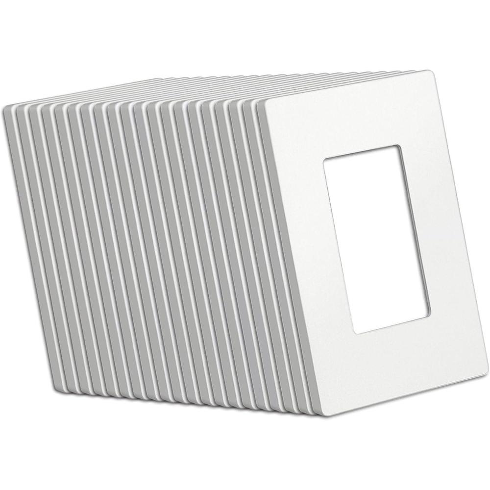 image100 Pack BESTTEN 1Gang Screwless Wall Plate Decorator Outlet Cover USWP4 Glossy White Faceplate for Light Switch Dimmer USB GFCI ReceptacleMatte Off White