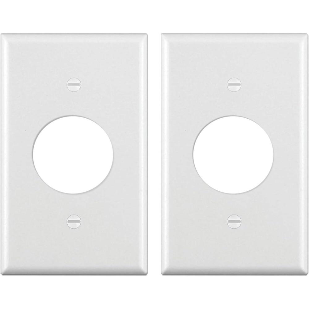 image2 Pack BESTTEN 1Gang 1406Inch Hole Metal Wall Plate with hite or Clear Plastic Film for Single Receptacle AntiCorrosion Stainless Steel Outlet Cover Standard SizeWhite