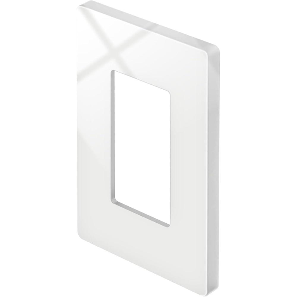 imageBESTTEN 1 Pack 1 Gang Screwless Decorative Wall Plate USWP4 Glossy Off White Decorator Outlet Cover for Light Switch Dimmer GFCI USB Receptacle H469 x W291Standard Size Off White