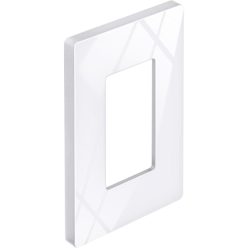 imageBESTTEN 5 Pack 2Gang Black Screwless Wall Plate Decor Outlet Cover Decorative Switch Cover Unbreakable Polycarbonate Switch Plate H469quot x W291quot GlossStandard Size Gloss Snow White