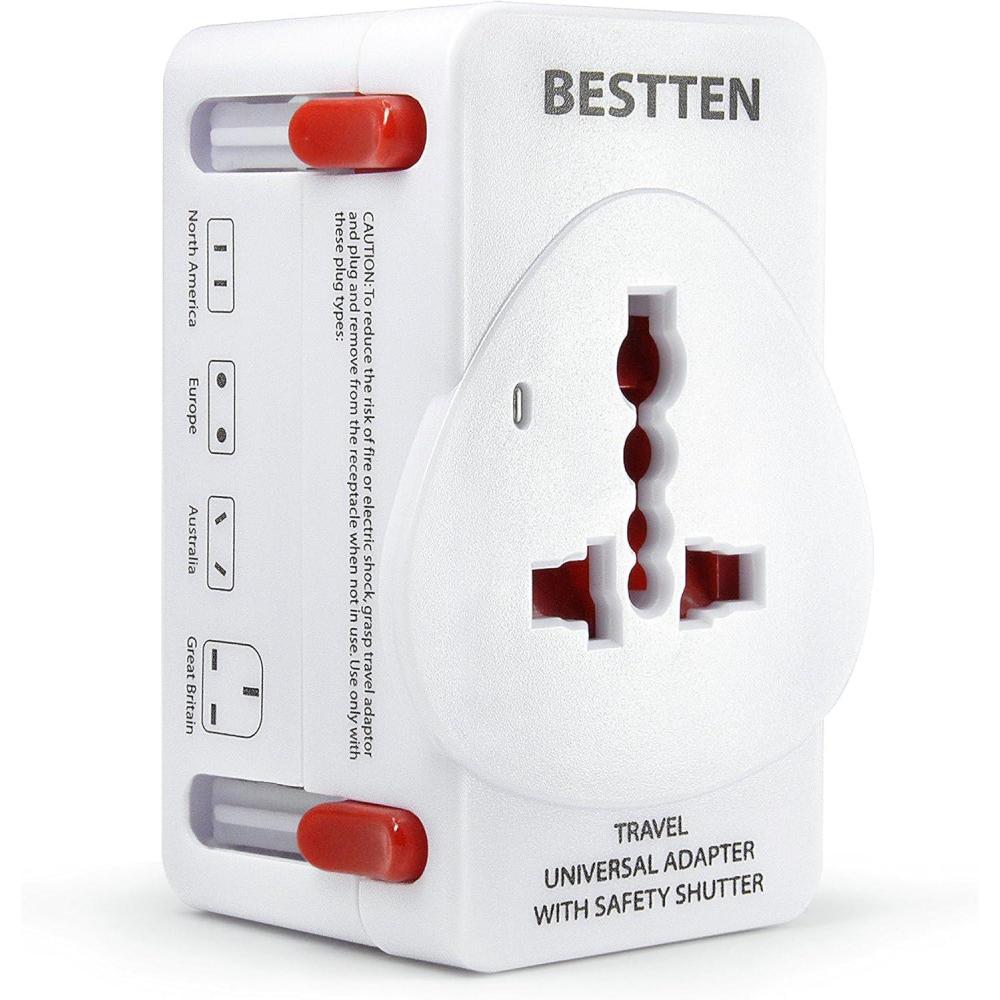 imageUniversal Travel Adapter International Socket and Plug with Tamper Resistant Protection for Europe US Canada Australia China Africa United KingdomUK