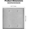 image10 Pack BESTTEN No Device Stainless Steel Wall Plates with hite or Clear Plastic Film Blank Metal Outlet Cover Durable CorrosionResistant Industrial Grade Materials H453 x W2762 Gang 2PK
