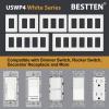 image100 Pack BESTTEN 1Gang Screwless Wall Plate Decorator Outlet Cover USWP4 Glossy White Faceplate for Light Switch Dimmer USB GFCI ReceptacleGloss Off White