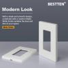 image100 Pack BESTTEN 1Gang Screwless Wall Plate Decorator Outlet Cover USWP4 Glossy White Faceplate for Light Switch Dimmer USB GFCI ReceptacleMatte Off White