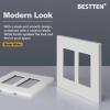 image100 Pack BESTTEN 1Gang Screwless Wall Plate Decorator Outlet Cover USWP4 Glossy White Faceplate for Light Switch Dimmer USB GFCI ReceptacleMatte Off White