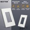 image100 Pack BESTTEN 1Gang Screwless Wall Plate Decorator Outlet Cover USWP4 Glossy White Faceplate for Light Switch Dimmer USB GFCI ReceptacleMatte Off White