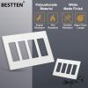 image100 Pack BESTTEN 1Gang Screwless Wall Plate Decorator Outlet Cover USWP4 Glossy White Faceplate for Light Switch Dimmer USB GFCI ReceptacleMatte Off White