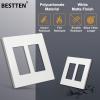 image100 Pack BESTTEN 1Gang Screwless Wall Plate Decorator Outlet Cover USWP4 Glossy White Faceplate for Light Switch Dimmer USB GFCI ReceptacleMatte Off White
