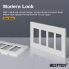 image100 Pack BESTTEN 1Gang Screwless Wall Plate Decorator Outlet Cover USWP4 Glossy White Faceplate for Light Switch Dimmer USB GFCI ReceptacleMatte Off White