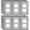 image2 Pack BESTTEN 2 Gang Duplex Metal Wall Plate with Protective Film Standard Size CorrosionResistant Stainless Steel Outlet and Switch Cover Industrial Grade Brushed Finish SilverBrushed Stainless Steel