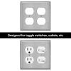 image2 Pack BESTTEN 2 Gang Duplex Metal Wall Plate with Protective Film Standard Size CorrosionResistant Stainless Steel Outlet and Switch Cover Industrial Grade Brushed Finish SilverBrushed Stainless Steel