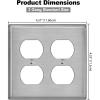 image2 Pack BESTTEN 2 Gang Duplex Metal Wall Plate with Protective Film Standard Size CorrosionResistant Stainless Steel Outlet and Switch Cover Industrial Grade Brushed Finish SilverBrushed Stainless Steel