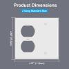 image2 Pack BESTTEN 2Gang Combination Light Switch Wall Plate 1Duplex1Blank Standard Size Unbreakable Polycarbonate Receptacle Outlet Cover White