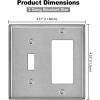image2 Pack BESTTEN 2Gang Combination Metal Wall Plate 1Toggle1Decor Standard Size CorrosionResistant Stainless Steel Outlet and Switch Cover Silver Brushed Finish