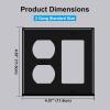 image2 Pack BESTTEN 2Gang Combination Metal Wall Plate with Protective Film 1Duplex1Decor CorrosionResistant Stainless Steel Outlet and Switch Cover Standard Size Brushed FinishBlack
