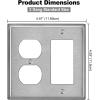 image2 Pack BESTTEN 2Gang Combination Metal Wall Plate with Protective Film 1Duplex1Decor CorrosionResistant Stainless Steel Outlet and Switch Cover Standard Size Brushed FinishSilver