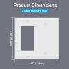 image2 Pack BESTTEN 2Gang Combination Wall Plate 1Gang Decorator Switch Cover 1Decor1Blank Standard Size Unbreakable Polycarbonate White