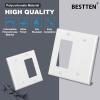 image2 Pack BESTTEN 2Gang Combination Wall Plate 1Gang Decorator Switch Cover 1Decor1Blank Standard Size Unbreakable Polycarbonate White