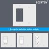 image2 Pack BESTTEN 2Gang Combination Wall Plate 1Gang Decorator Switch Cover 1Decor1Blank Standard Size Unbreakable Polycarbonate White